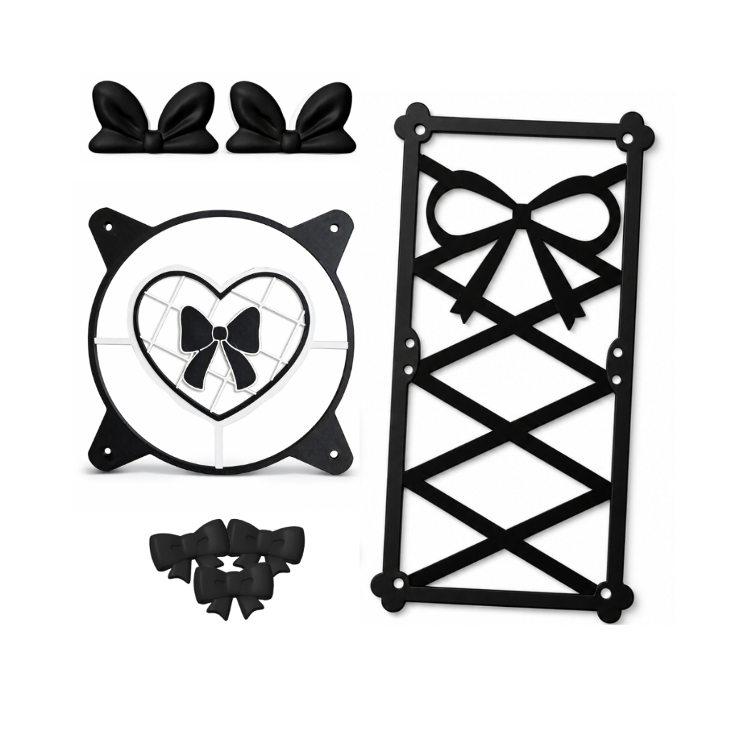 Kit Colecao Lacinhos Capa para Fan Water Cooler Cute 120 mm PC Gamer Acessório Proteção Cooler