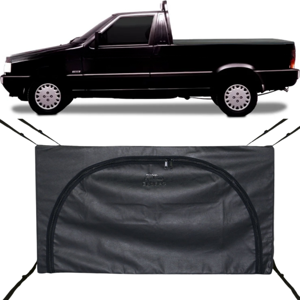 Bolsa Carroceria Caçamba Ecobag Flash Cover Fiorino Protege Sua Carga 296L Com Ziper Preto