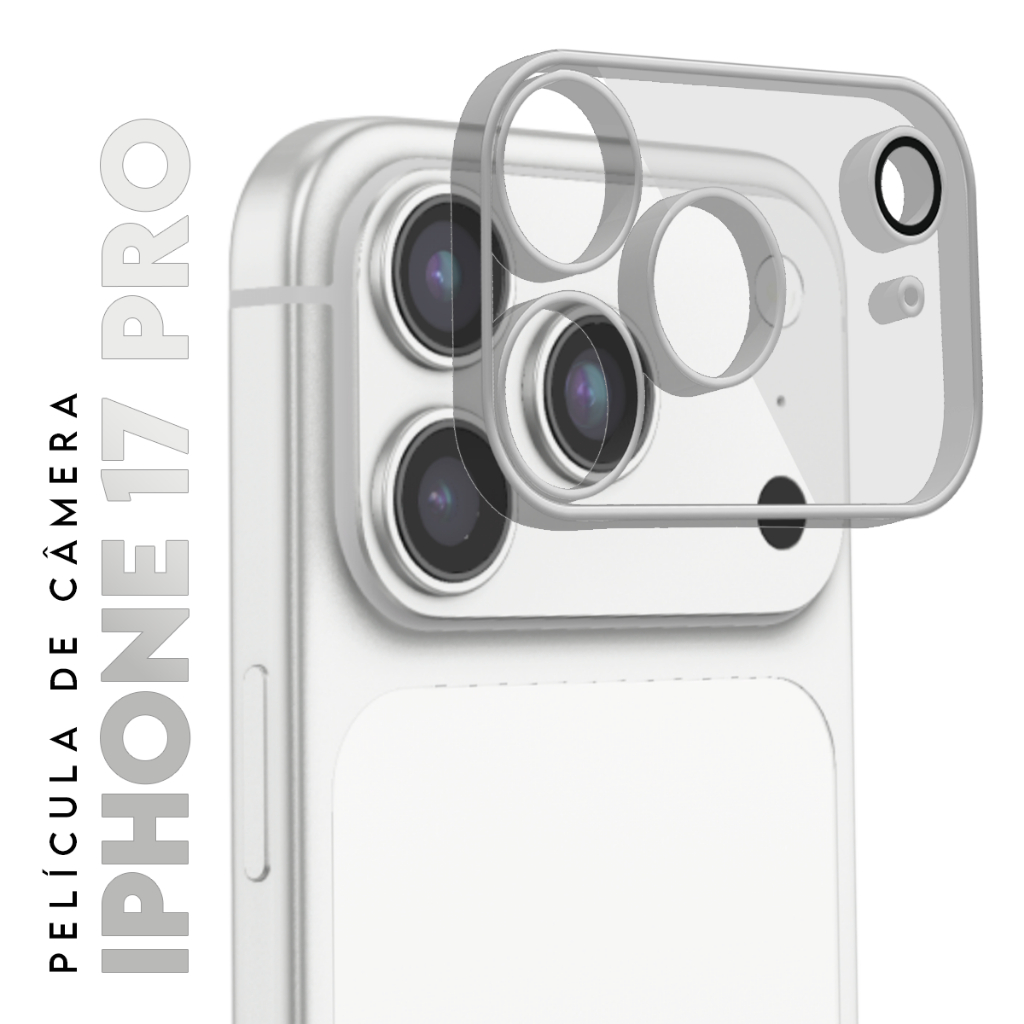 Película Protetora Lente Traseira Vidro Temperado 3D De Câmera Compatível para IPhone 17 Pro tela 6.3 pol