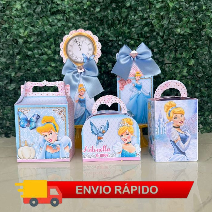 Caixinhas Personalizadas Cinderela - Decoração para festa infantil - Pegue e Monte - Lembrancinhas