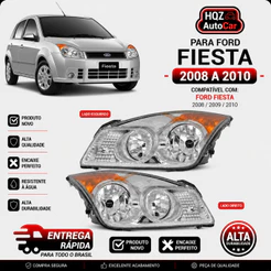 Par Farol Fiesta 2008 2009 2010 Cromado Foco Duplo
