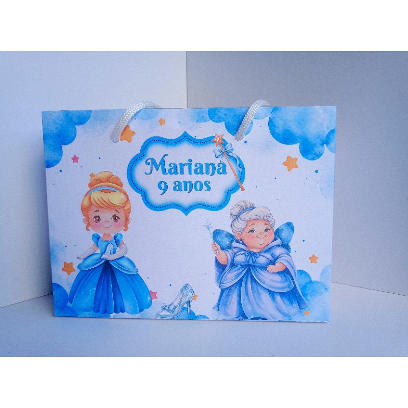 Sacolinha Personalizada Cinderela | Princesa | Sacolinha | Lembrancinha | Mimos | Aniversário