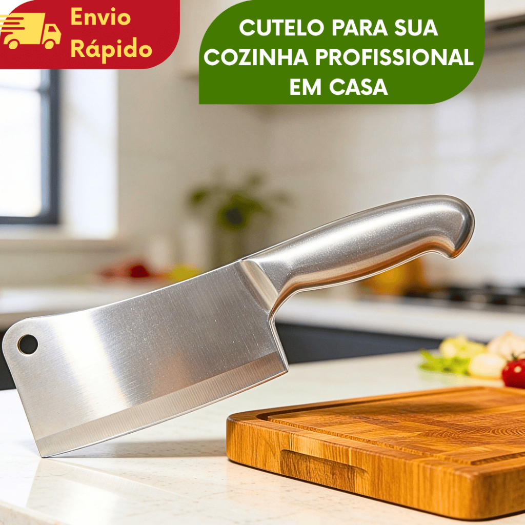 1/2/3 OU 4 UNIDADES Faca Cutelo Machadinha Inox 6 Polegadas Profissional Açougueiro Medida 27cm Para Cozinha Açougue