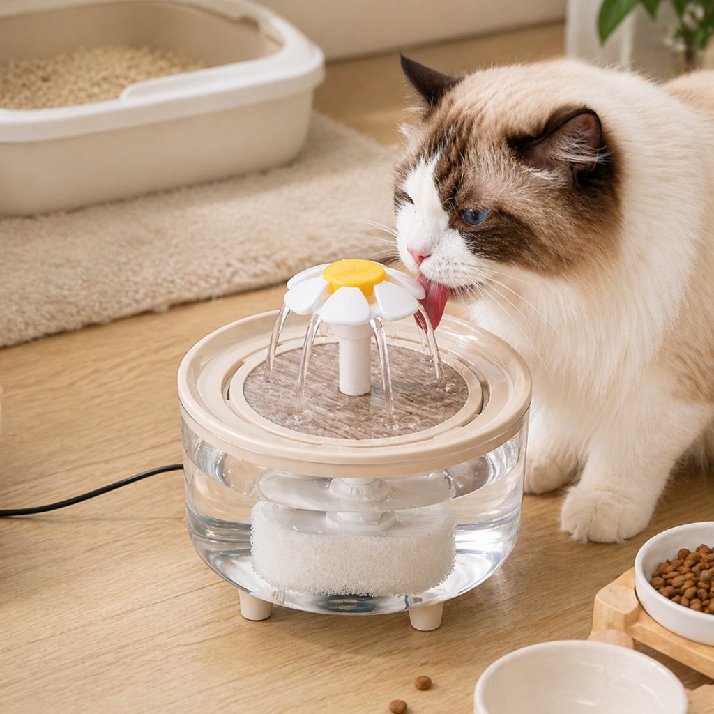 Fonte Bebedouro Automático Cães Gatos Pet Purificação Circulação Água Filtro Base