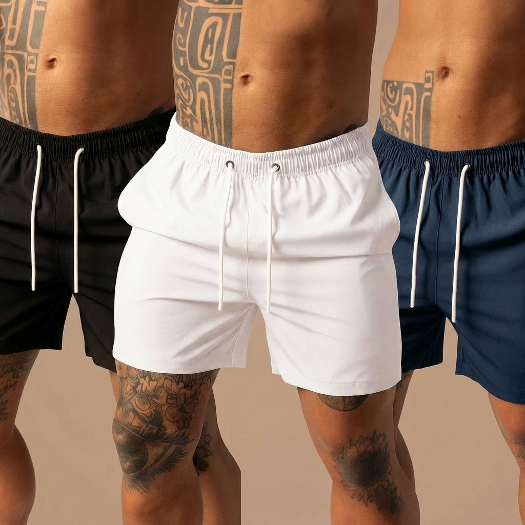 Kit 3 Bermudas Tectel Elastano Masculinas Premium Confortavel Casual Academia Praia Dia-Dia Dry Fit
