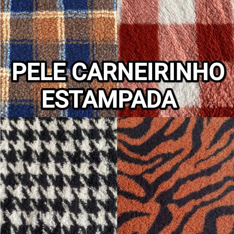 PELE CARNEIRINHO, SHERPA ESTAMPADA (1M X 1,50M)