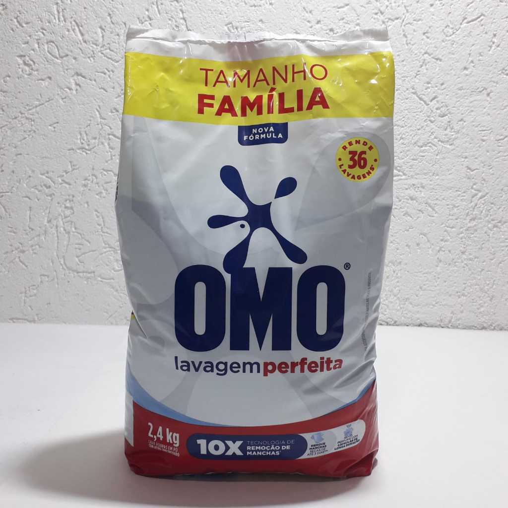 Sabão em Pó OMO Lavagem Perfeita Pacote Tamanho Família 2,4Kg