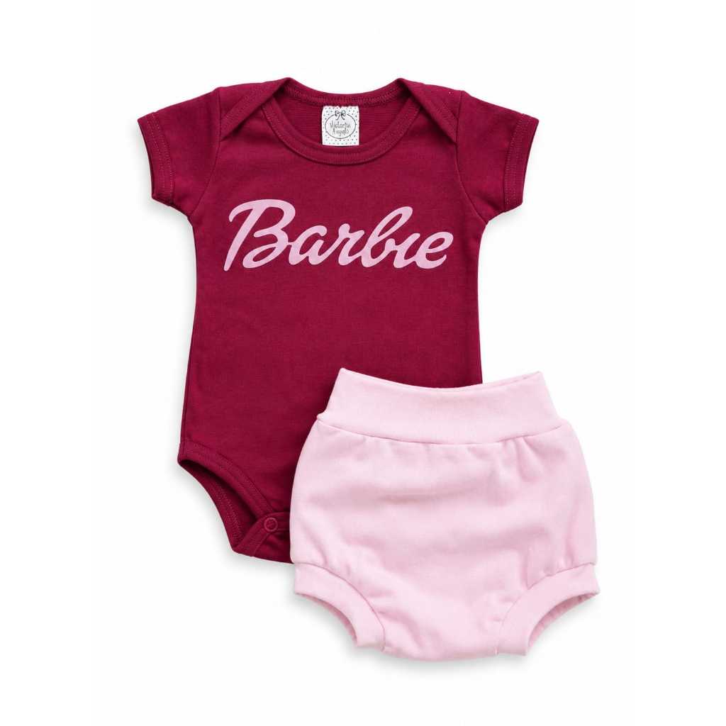 Kit 8 Peças Bebê Body Manga Curta + Shorts Menina Do P ao G — imagem 2 de 2