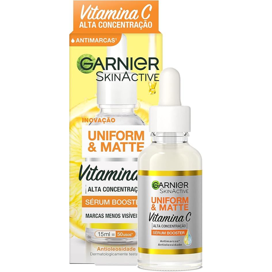 Sérum Booster Facial Antimarcas Garnier Uniform&Matte Vitamina C 15ml Original e Envio Rápido