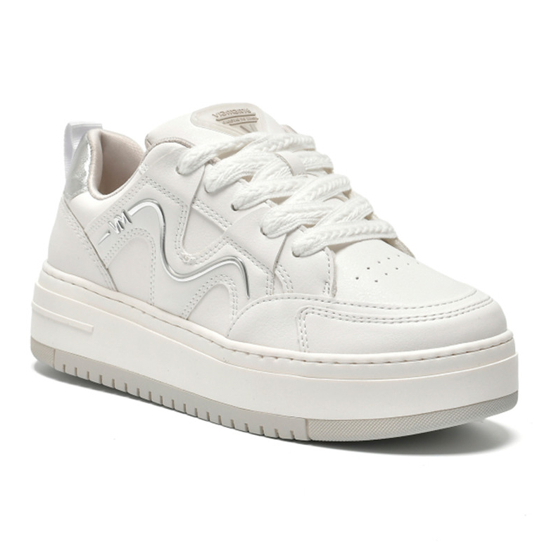 Tênis Feminino Via Marte Casual Plataforma Sneaker Original Confortável Detalhes em Prata