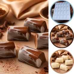1~10 Forma Simples Bombom Meia Cana 1344 - (A9) em Acetato BWB Doces de Chocolate e Confeitaria. (CHOCO)