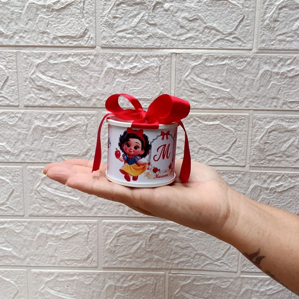 Kit Tubolata Personalizada Branca de Neve Lembrancinhas / chá de bebê/ revelação/ batizado/ maternidade/ aniversário 5x6