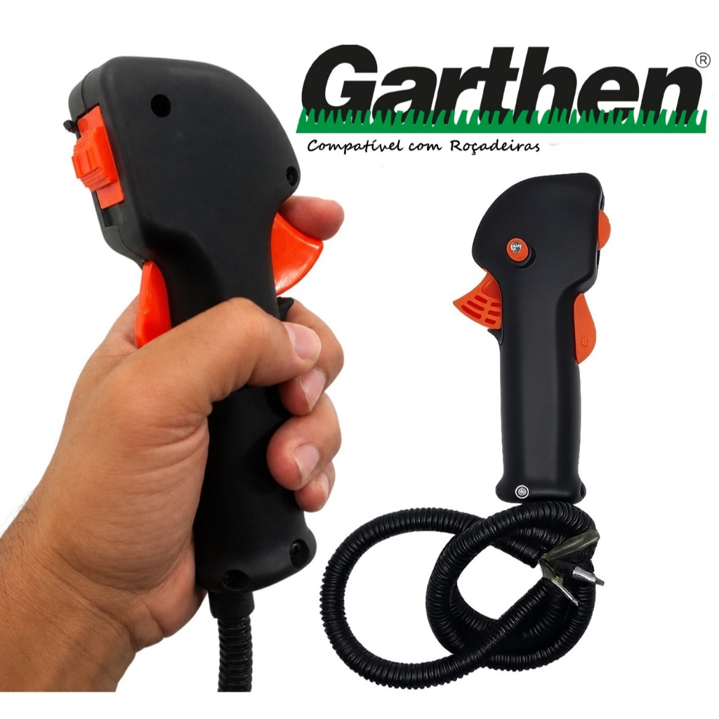 Acelerador Gatilho Guidão Punho P/ Roçadeira Garthen Cg420 Cg450 Cg550 Cg330b Cg320 Cg350