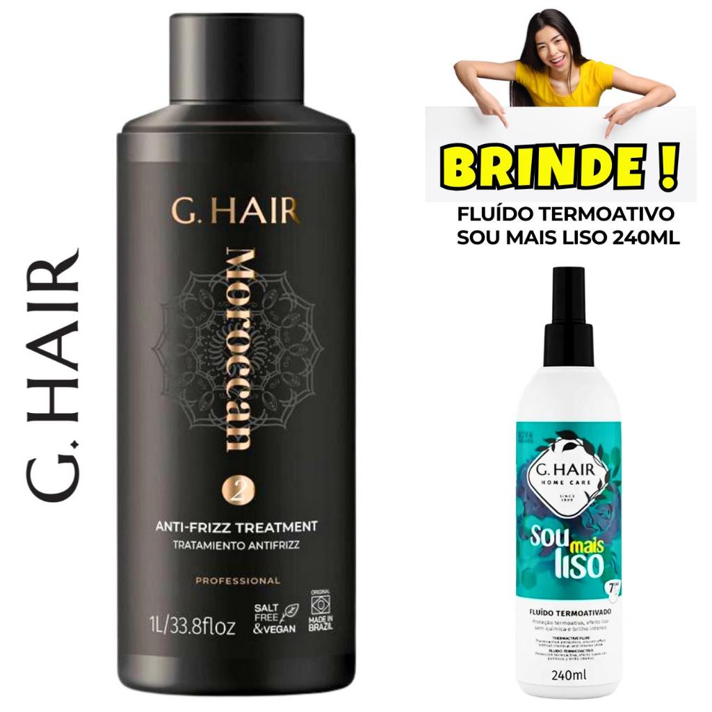 Ghair - Escova Progressiva Marroquina PASSO 2 (NOVA EMBALAGEM) 1L + Fluído Termoativado 240ml BRINDE | Envio IMEDIATO !