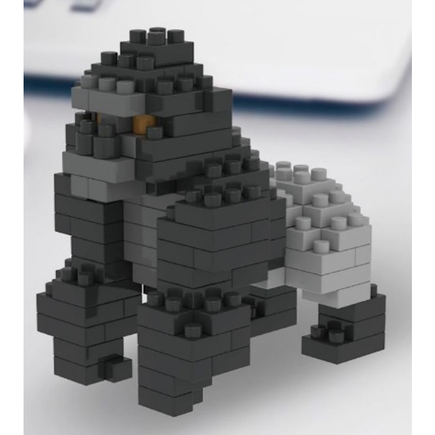 GORILA NANO BLOCK MINI MICRO BLOCO ZOOLOGICO ANIMAIS MONTAGEM MONTA MONTA FERIAS DE ESCOLA