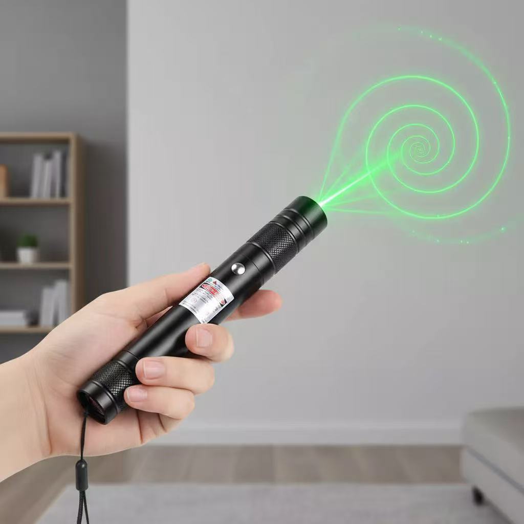 KIT 1/2 PCS Caneta Laser Verde Recarregável com Bateria e Chave de Segurança(Preto,1 peça)