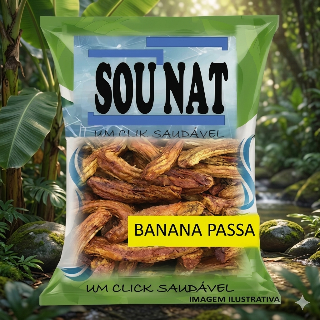 Banana Passa Seca Desidratada Sem Açúcar Sem Glúten Natural Premium 500g 1kg 2kg