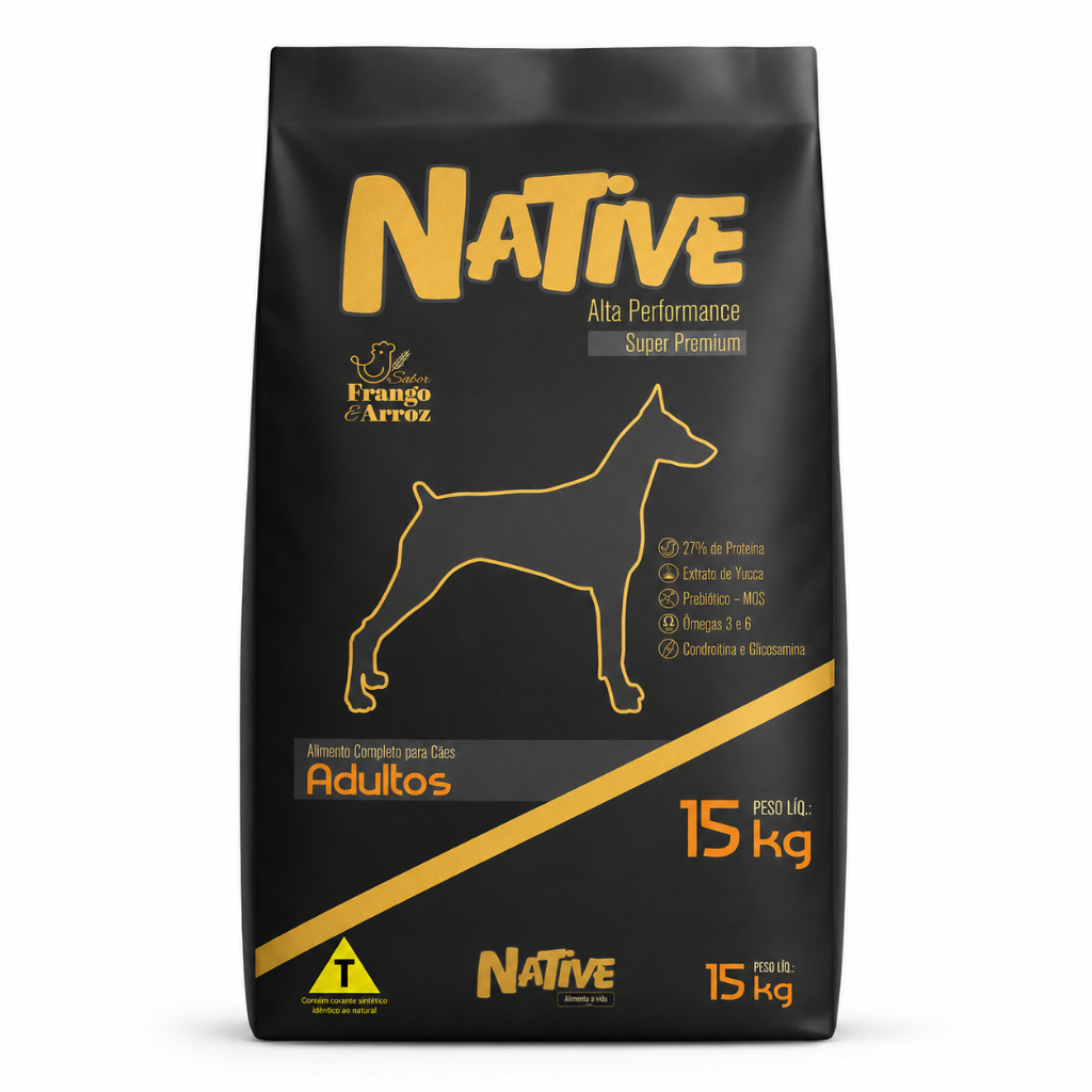 Native Caes Adultos Alta Performance 27% De Proteina