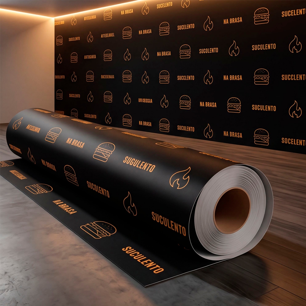 Papel de Parede Adesivo Para Lanchonete Lanches Preto Moderno
