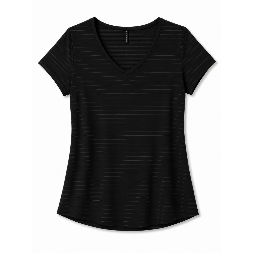 Blusa feminina babylook decote V malha excelente