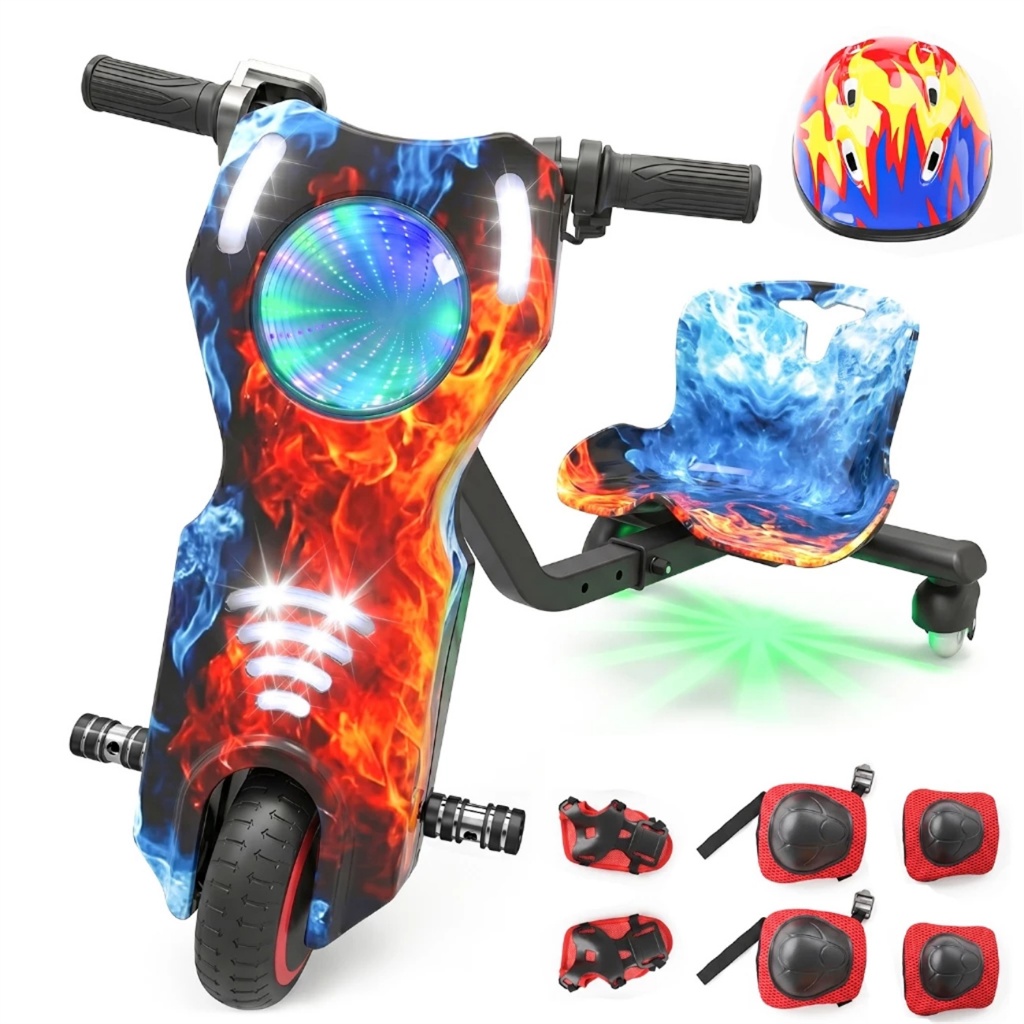 Triciclo Elétrico Drift Motorizado 250W350w Adulto/Infantil 6" 8" Polegadas 3 Velocidades Bluetooth Led