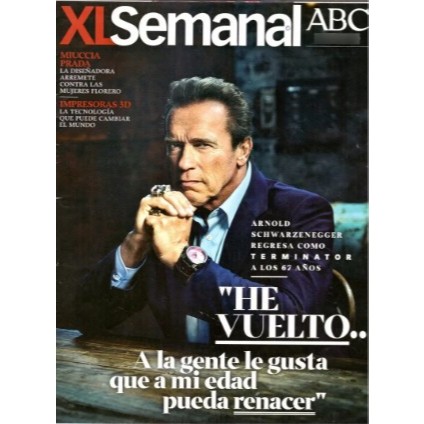 REVISTA XL SEMANAL, DE 04 DE JULHO DE 2015, COM ARNOLD SCHWARZENEGGER NA CAPA.