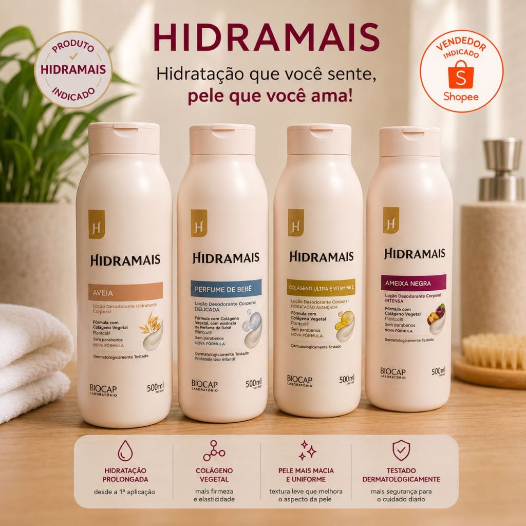 Hidratante Corporal Ameixa Negra Hidramais Pele Macia Radiante Perfume Marcante Hidratação Intensa Duradoura