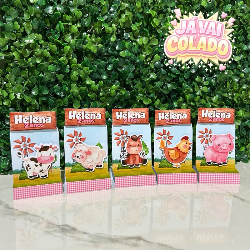 Porta bis duplo FAZENDINHA MENINA para Festa de Aniversário/ Personalizado para Lembrancinhas - JÁ VAI COLADO