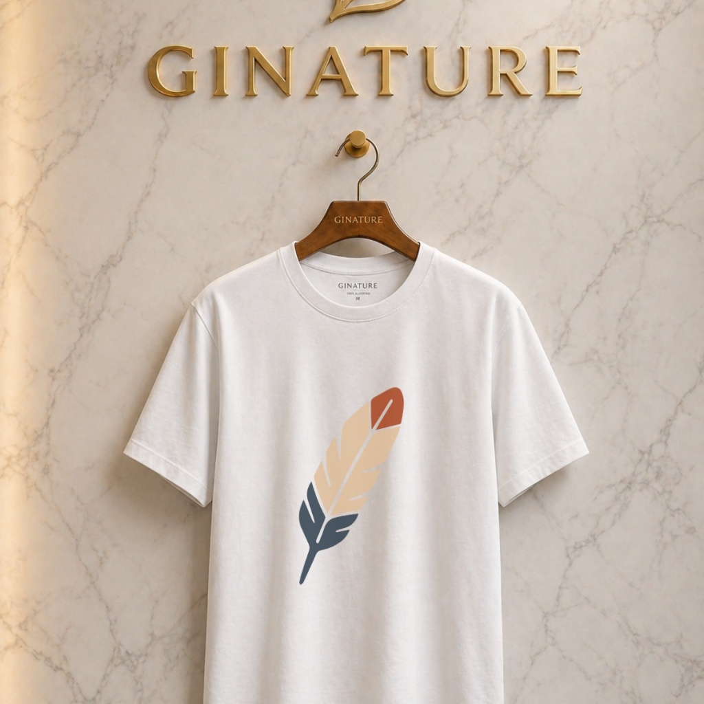Camiseta Masculina/cotton peruano/Estampa Feather Earth