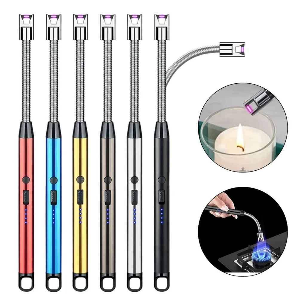 Isqueiro a Plasma Recarregável USB Flexível Sem Gás com Trava de Segurança Fogão, Velas, Camping
