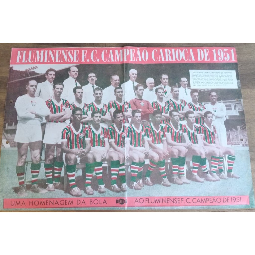 Pôster Fluminense F. C Campeão Carioca de 1951 - Homenagem da Bola Drible