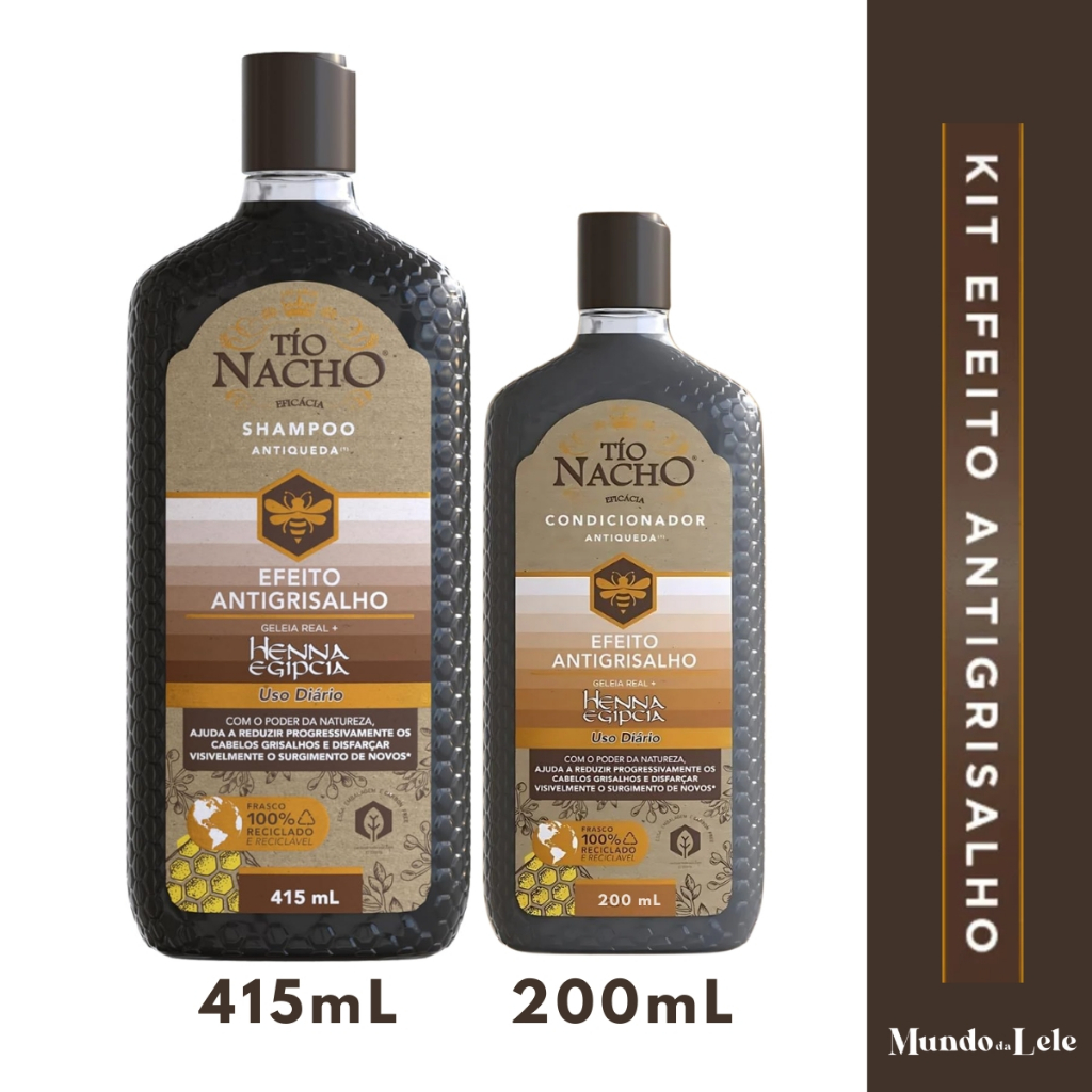 Imagem KIT EFEITO ANTIGRISALHO TIO NACHO SHAMPOO 415ML + CONDICIONADOR 200ML