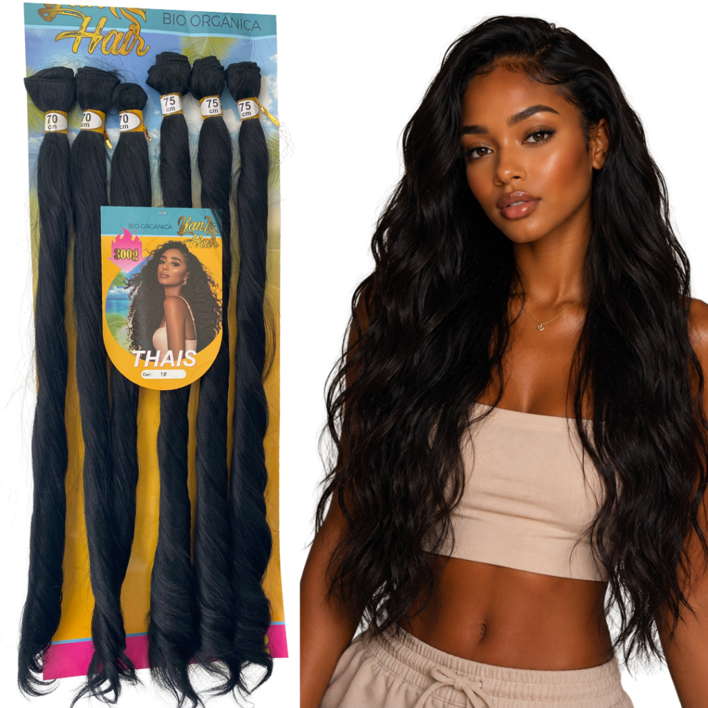 Cabelo Bio Orgânico Ondulado Thais 300g Mega Hair Entrelace