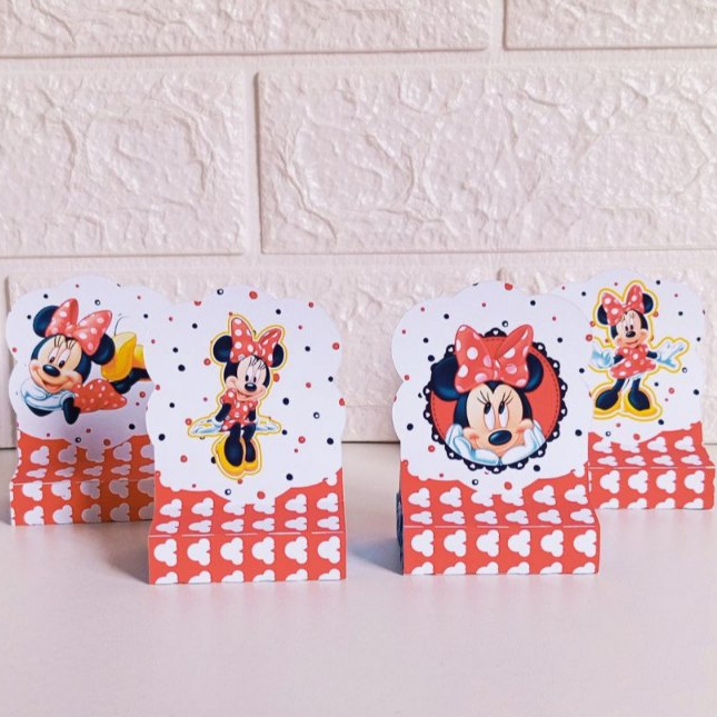 Minnie Vermelha  Porta Bis Personalizado Pegue e Monte | Lembrancinha Festa Infantil | Aniversário | Festa Infantil