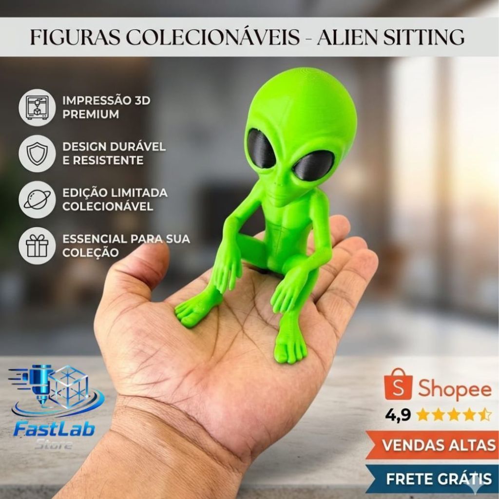 Alienígena Et alien Decorativo Colecionável Verde Miniatura Setup Gamer Mesa EstantePresenteCriativo