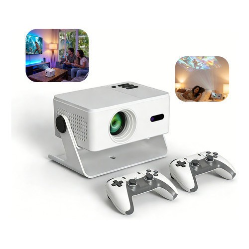 Projetor Profissional Portátil Android 4K Full HD – 5G WiFi – Branco – Bivolt 127/220V