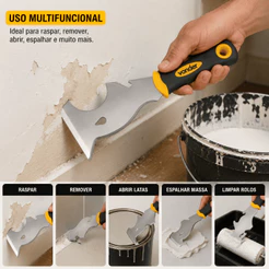 Espátula de Aço Inox 3" Cabo Emborrachado Remover Tintas Massas Limpar Vonder