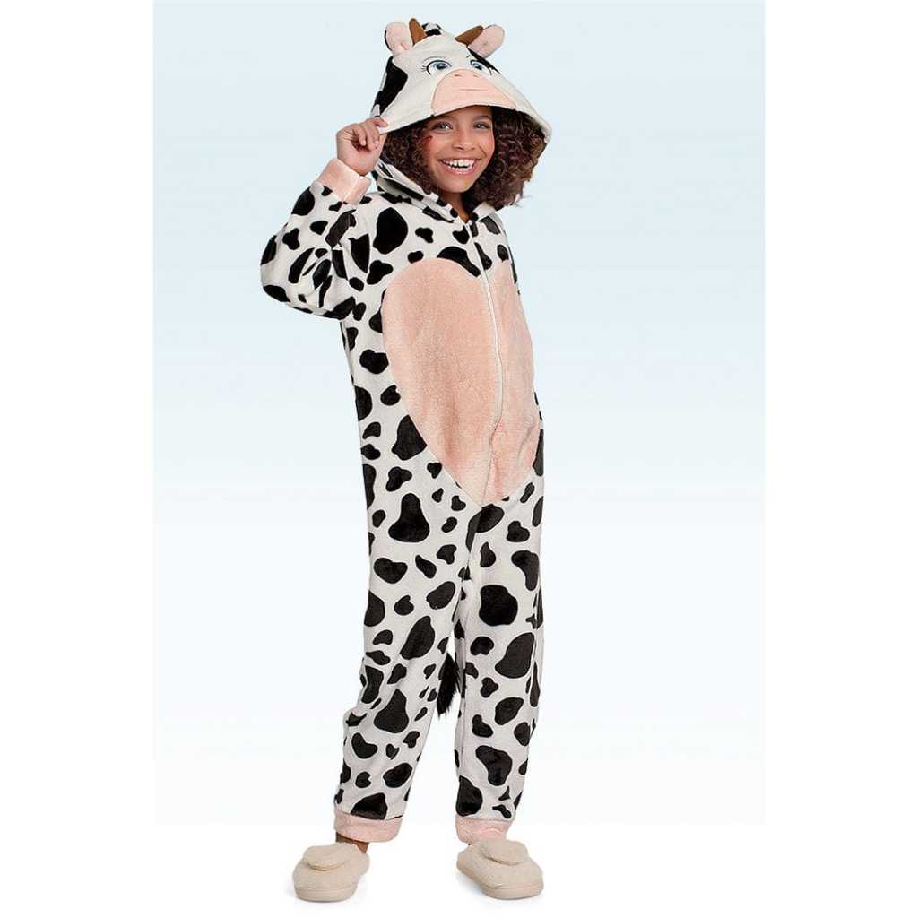 Pijama Macacão Kigurumi, para Menina Infantil Unicórnio Fakini( Original) Em Fleece, soft.