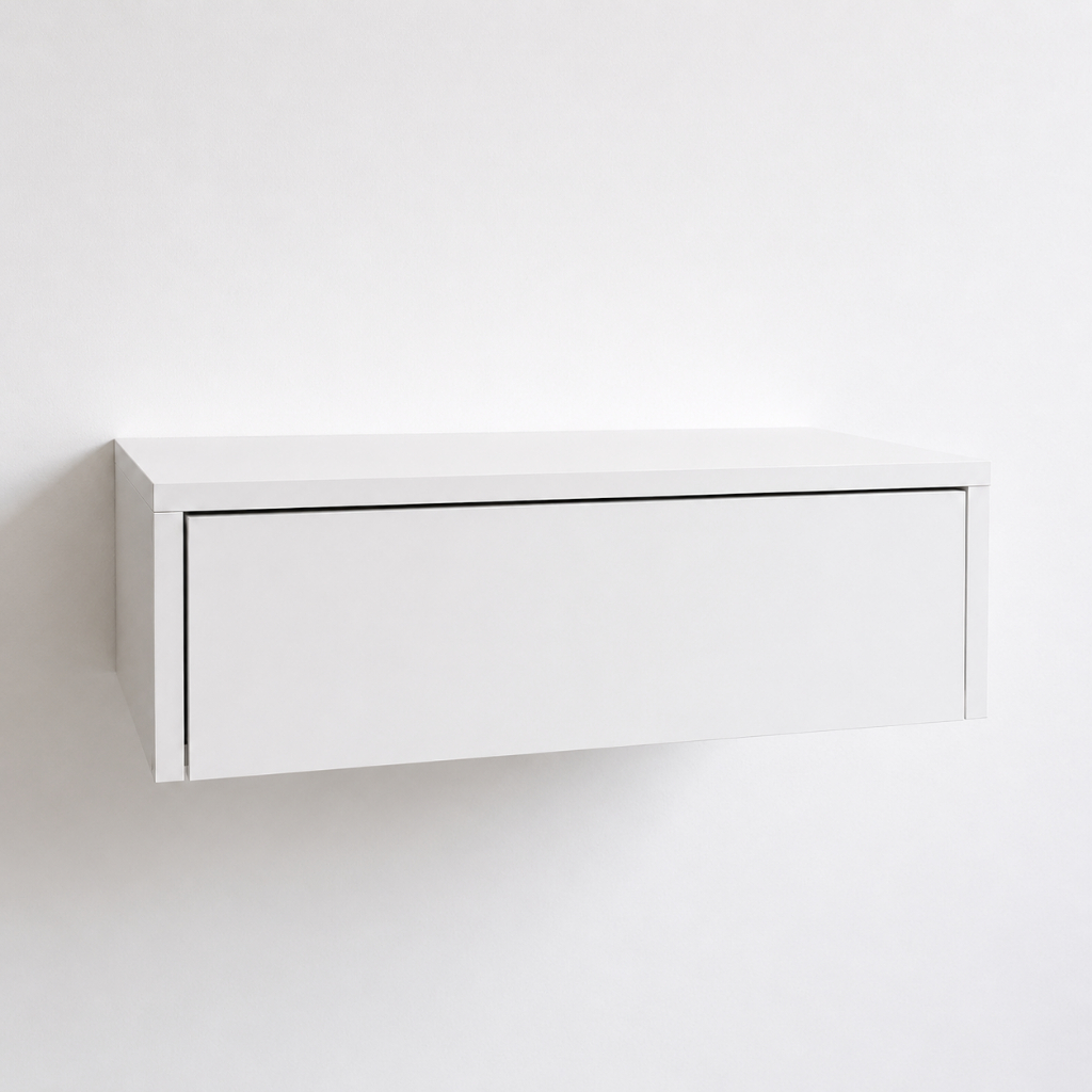 Penteadeira Camarim Suspensa 100% em MDF Branco TX 15mm  > SEM ESPELHO <