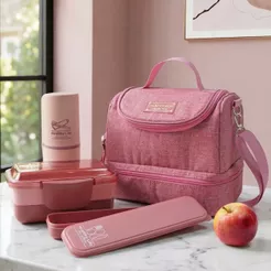 Conjunto Bolsa Térmica Pote Marmita Porta Escova e Porta Talheres - Jacki Design
