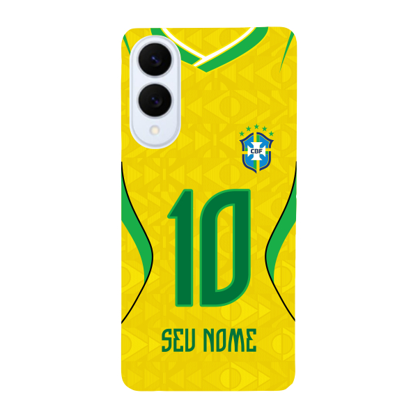 Capinha para Samsung S25 Edge Anti Impacto Personalizada - Copa Brasil Brazil Amarela com nome e número