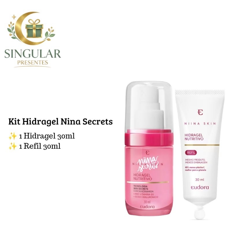 Niina Secrets Eudora Original | Kit Presente 3 Itens, Pincéis Make ou Skincare