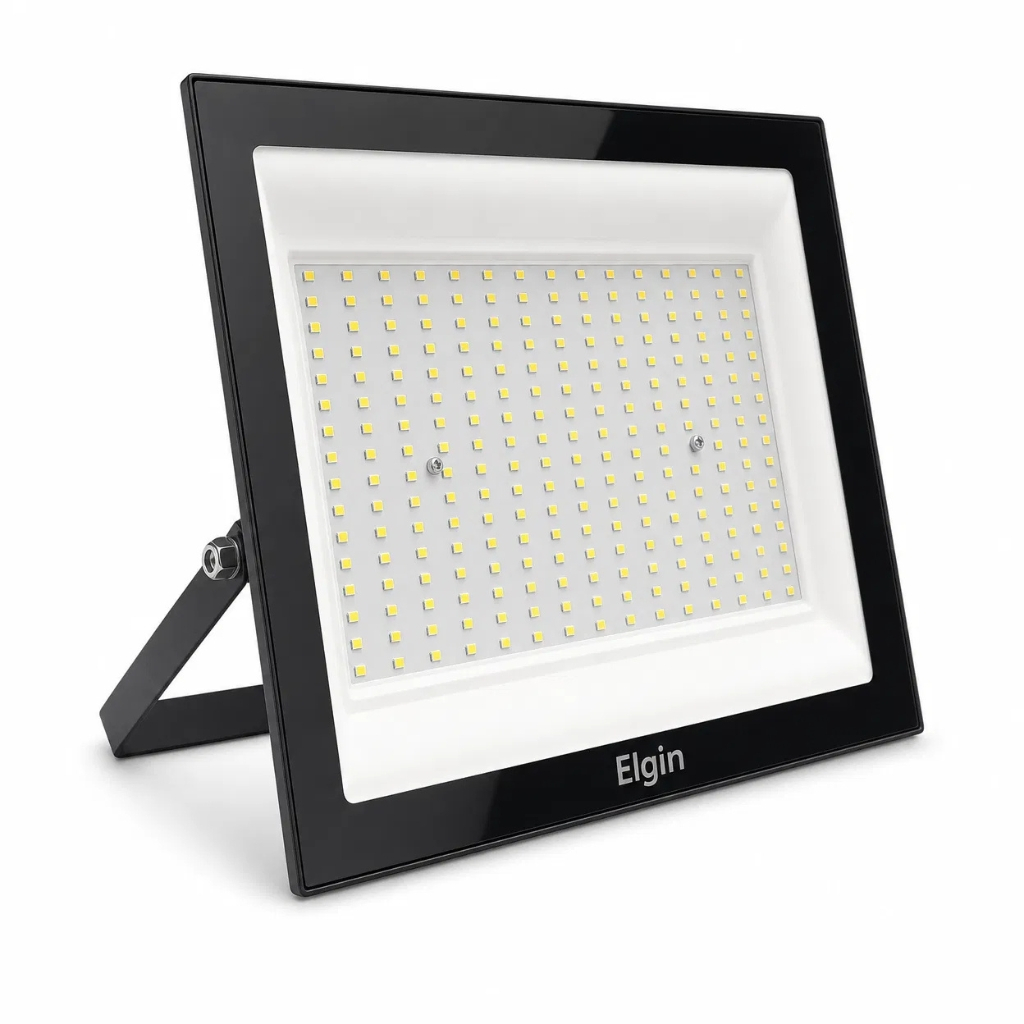 Refletor Led Projetor 400w Branco Frio (LUZ BRANCA) 6500k IP67 Bivolt Econômico - Elgin