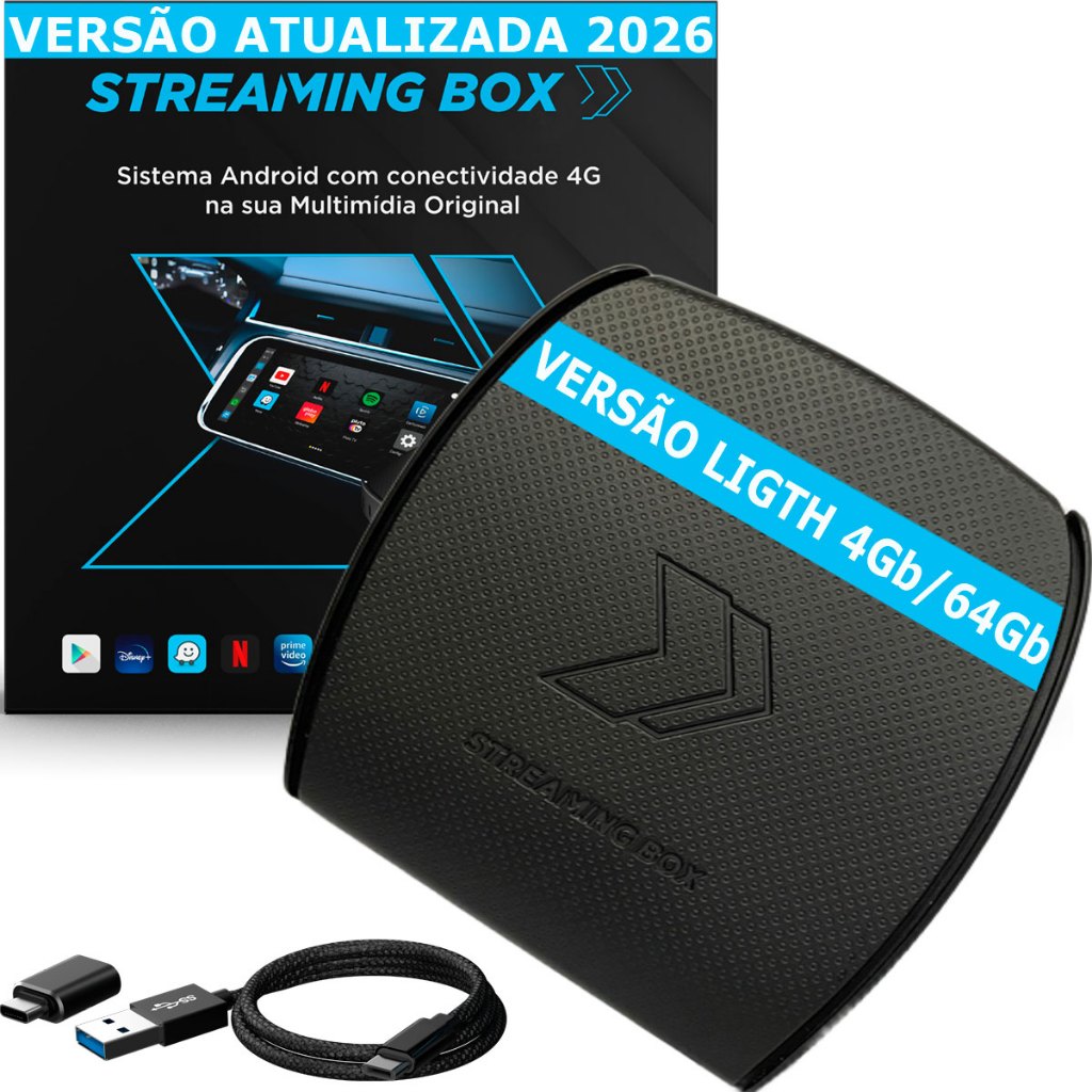 Streaming Box Light 4Gb 64Gb Para Carros Com Sistema Carplay Apss Netflix YouTube