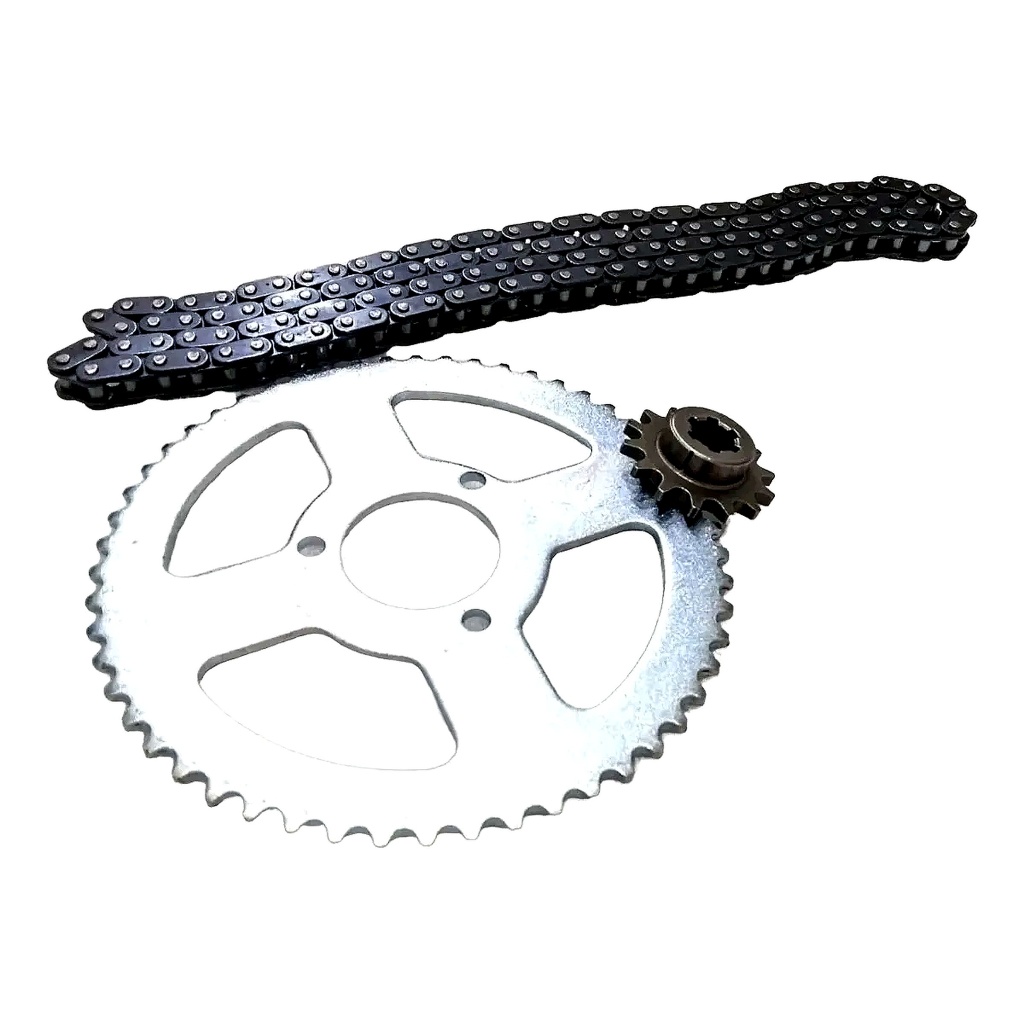 Kit relação Corrente Coroa De Transmissão e pinhão Mini Quadriciclo 49cc