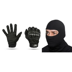 Kit Par Luva Proteção Sport Motoboy Motociclismo Com Touca Ninja Toca Balaclava