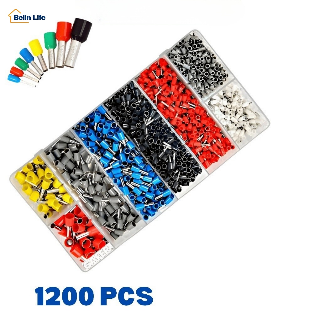 Kit 1200 Terminais Ilhós Tubulares com Maleta Organizadora 0,5mm até 10mm Luatek LWJ-134