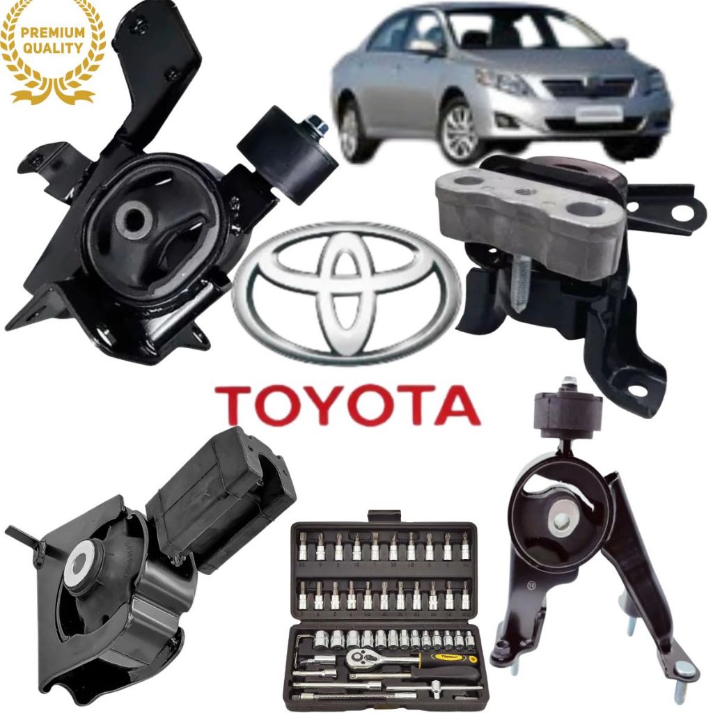 Kit 4 Coxim Motor e Cambio Corolla Original BRY 1.8 2.0 2009 até 2014 Automatico e Maleta Ferramenta 46 Peças
