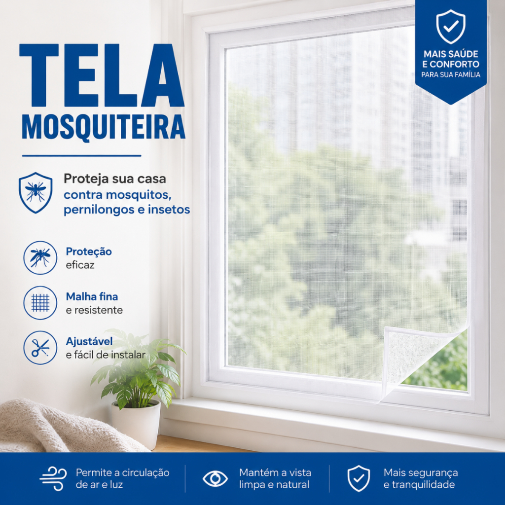 Tela Mosquiteiro Para Janela Com Velcro Autocolante Ajustável Removível Anti Insetos Dengue Mosquito