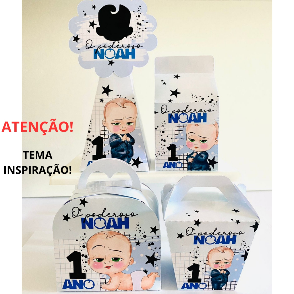 Kit Papelaria Personalizada PODEROSO CHEFINHO caixas para festa lembrancinha aniversário infantil DESMONTADO